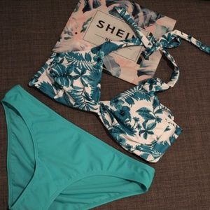 SHEIN Palm Tree Bikini Swimsuit